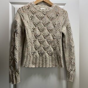 Lucky Cream and Subtle Rainbow Knit Sweater XS